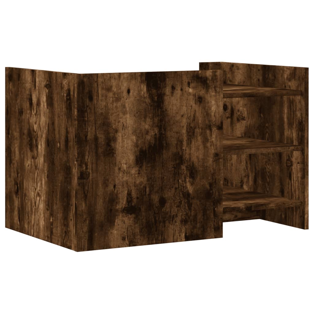 Table basse chêne fumé 80x50x50 cm bois d'ingénierie XIOS