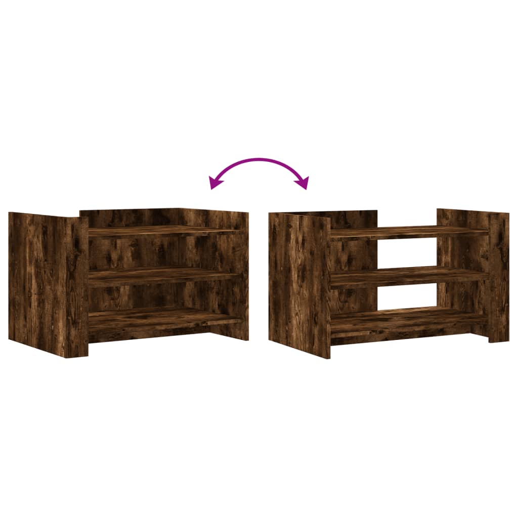 Table basse chêne fumé 80x50x50 cm bois d'ingénierie XIOS
