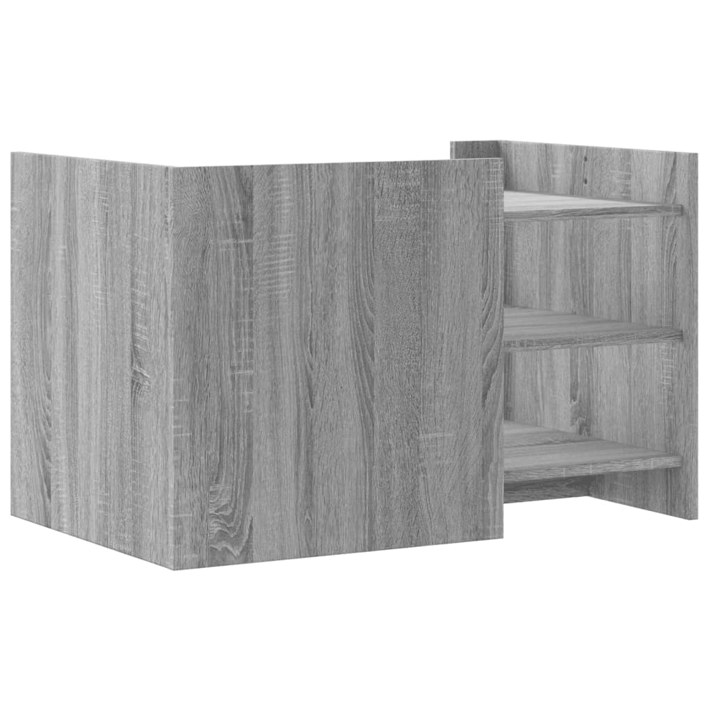 Table basse sonoma gris 80x50x50 cm bois d'ingénierie - XIOS