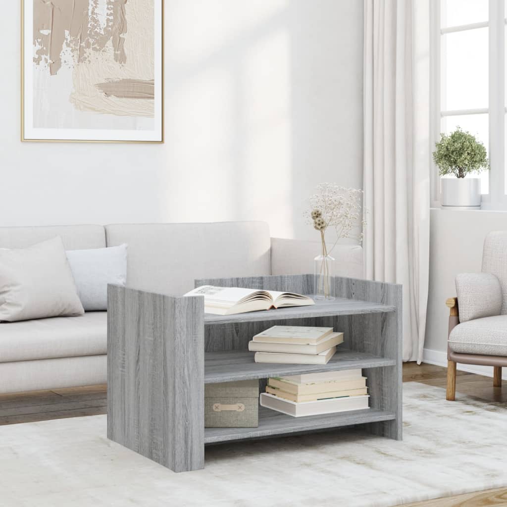 Table basse sonoma gris 80x50x50 cm bois d'ingénierie - XIOS