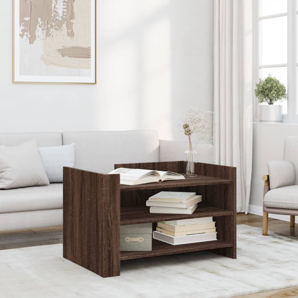 Table basse chêne marron 80x50x50 cm Bois d'ingénierie XIOS