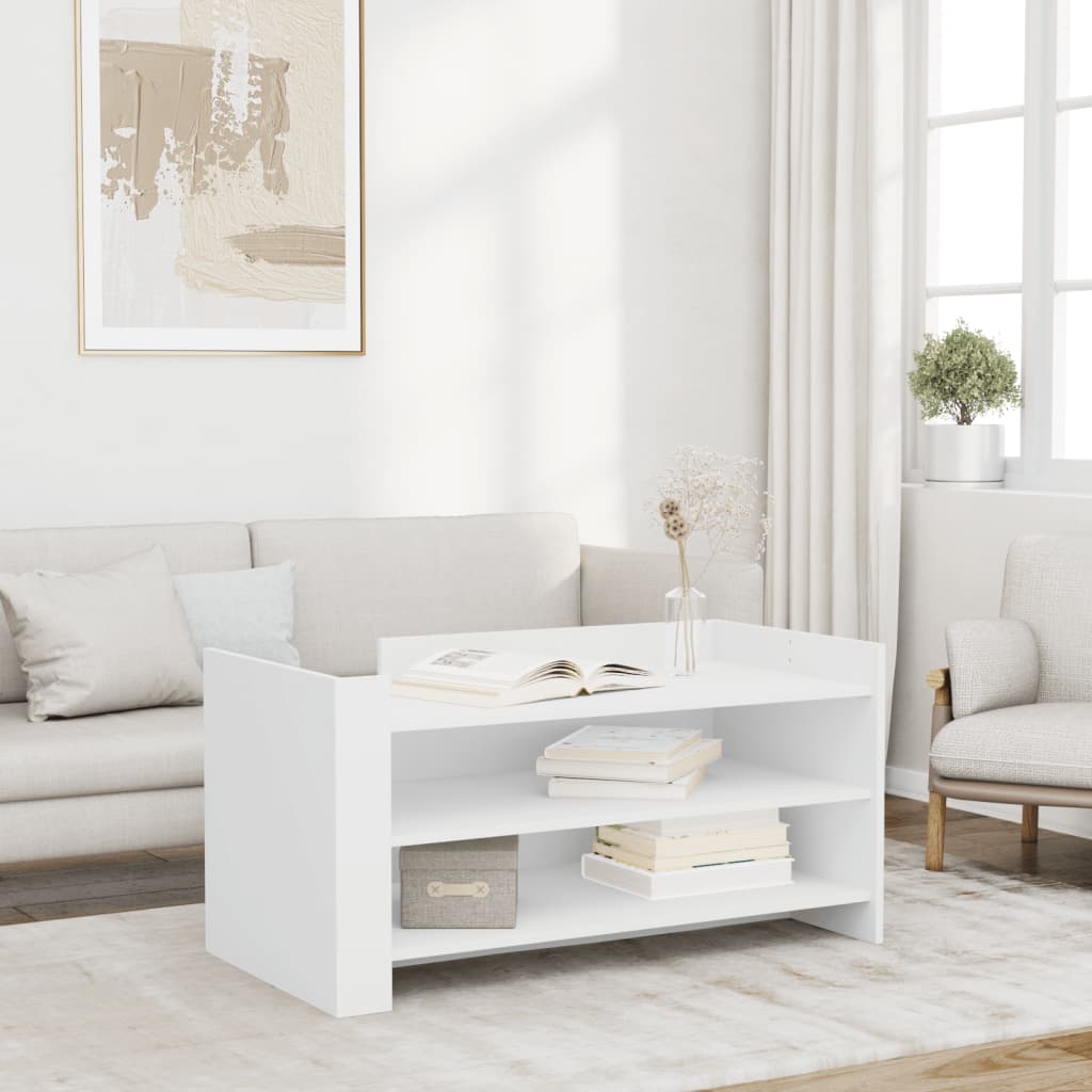 Table basse blanc 100x50x50 cm bois d'ingénierie - XIOS