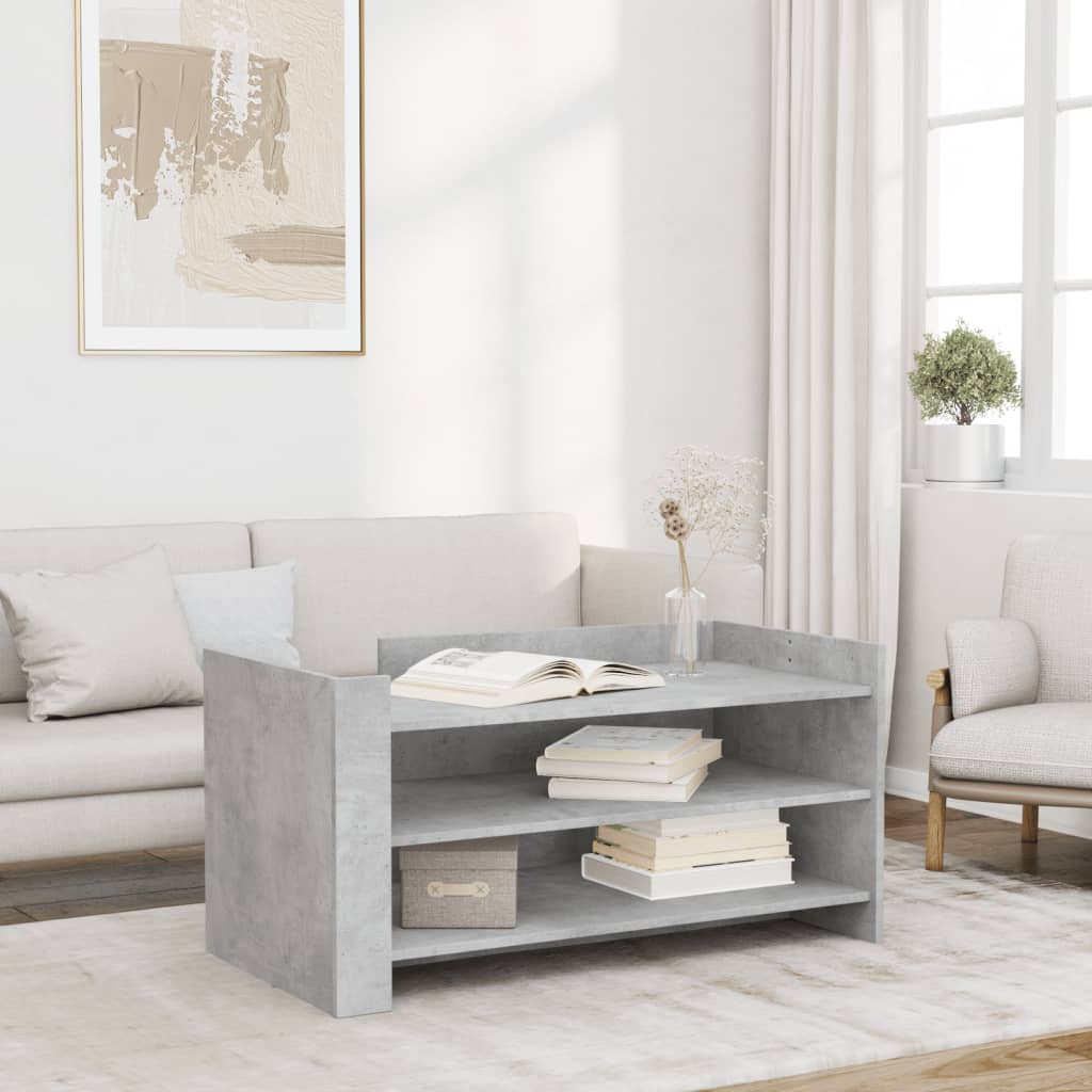 Table basse gris béton 100x50x50 cm bois d'ingénierie - XIOS
