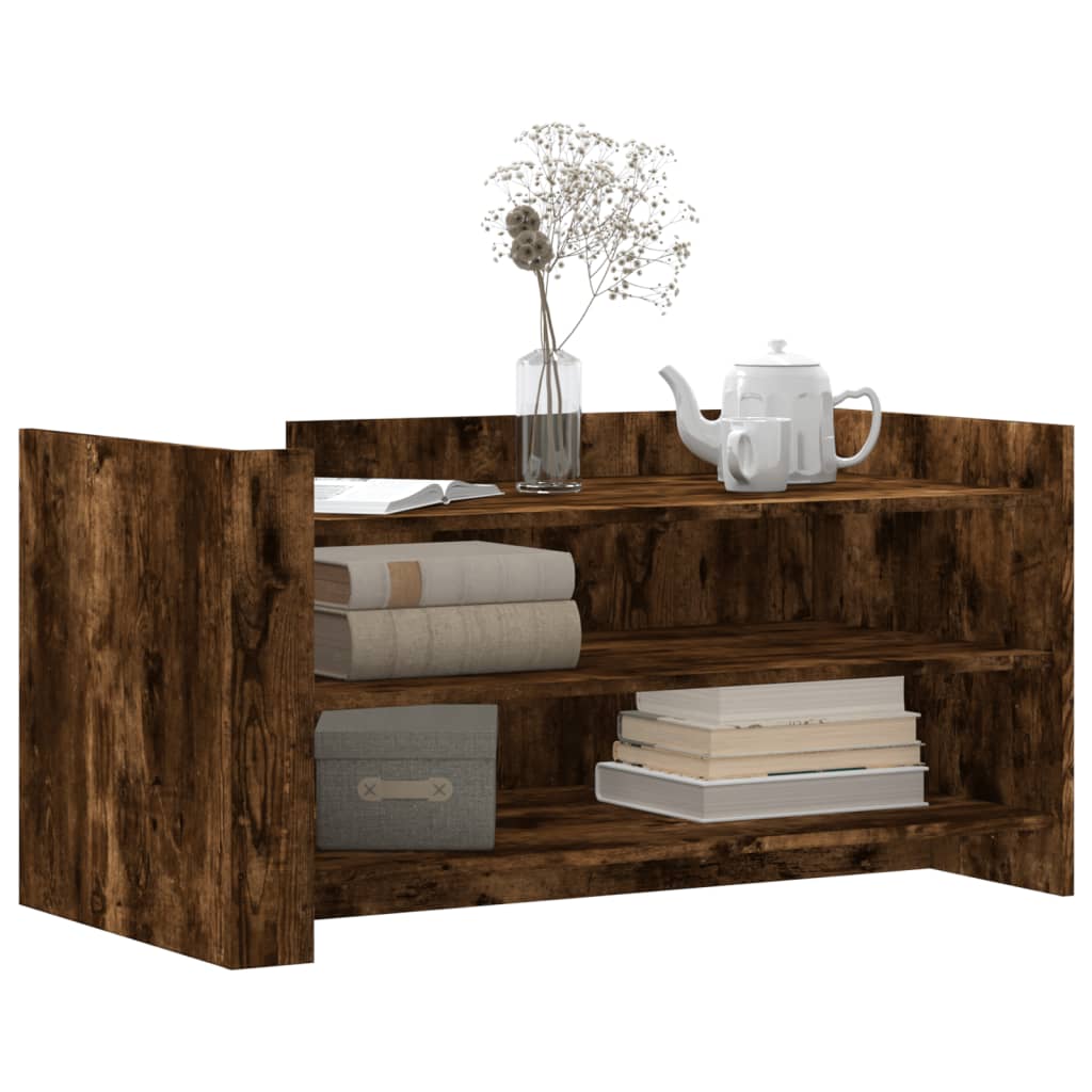 Table basse chêne fumé 100x50x50 cm bois d'ingénierie - XIOS
