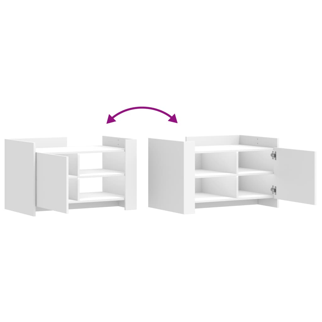 Table basse blanc 80x50x50 cm bois d'ingénierie - XIOS