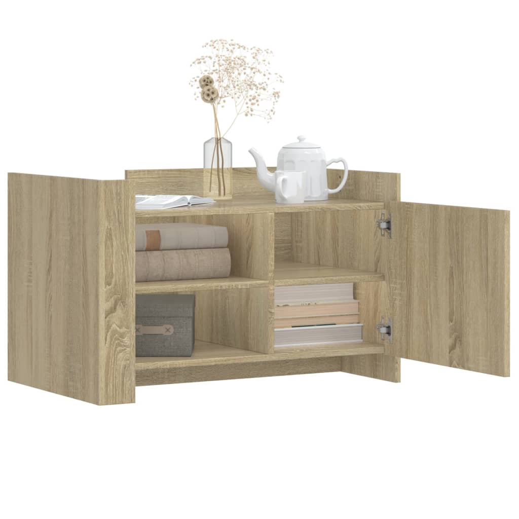 Table basse chêne sonoma 80x50x50 cm bois d'ingénierie - XIOS