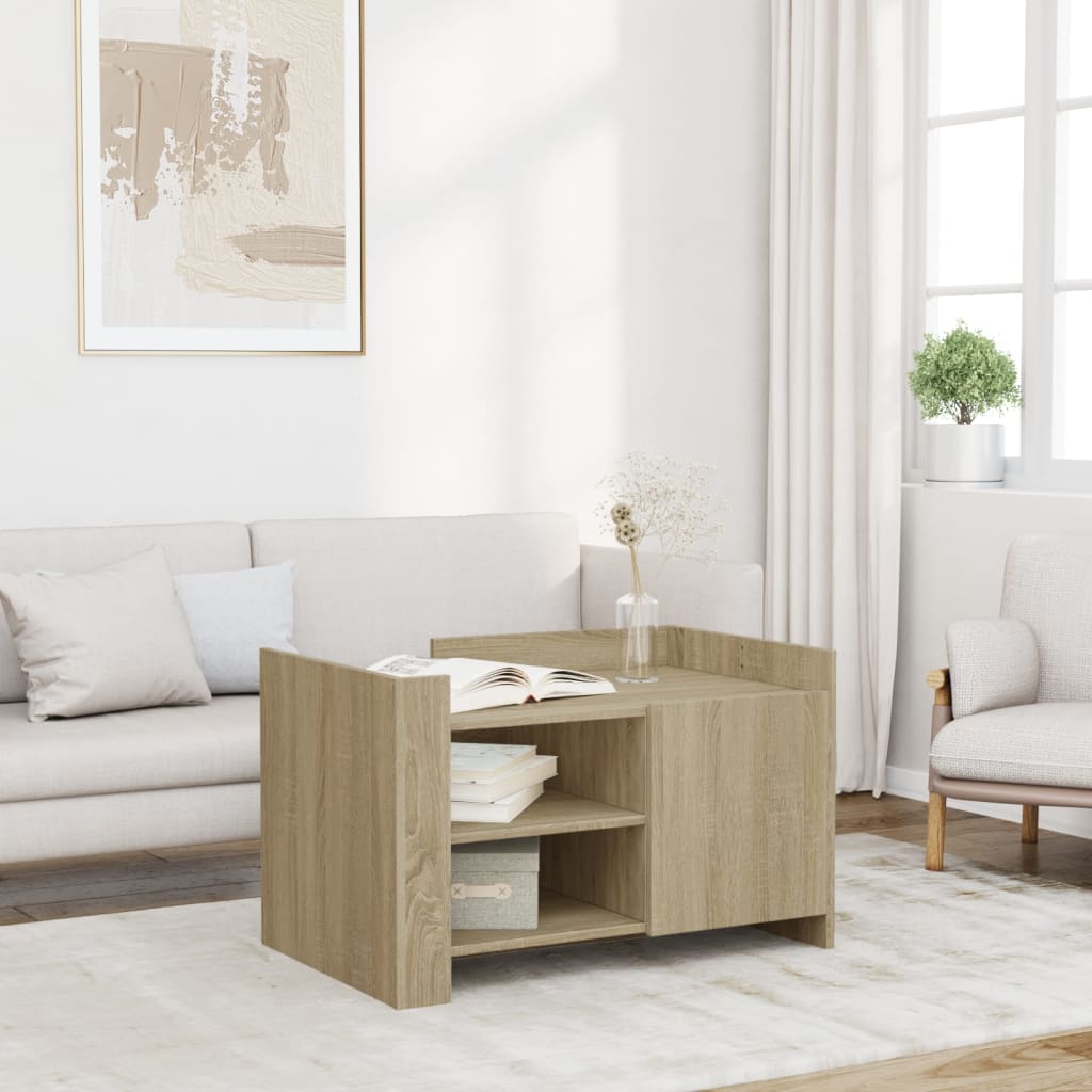 Table basse chêne sonoma 80x50x50 cm bois d'ingénierie - XIOS
