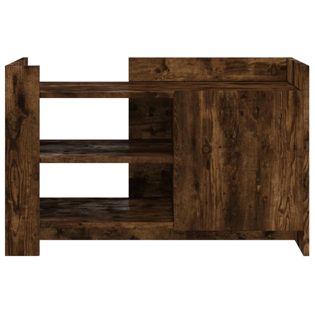 Table basse chêne fumé 80x50x50 cm bois d'ingénierie XIOS
