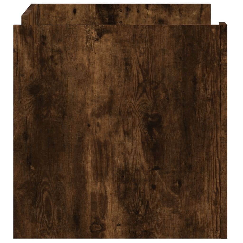 Table basse chêne fumé 80x50x50 cm bois d'ingénierie XIOS