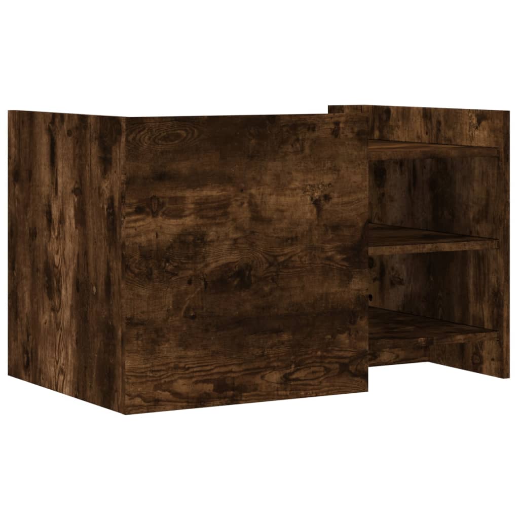 Table basse chêne fumé 80x50x50 cm bois d'ingénierie XIOS