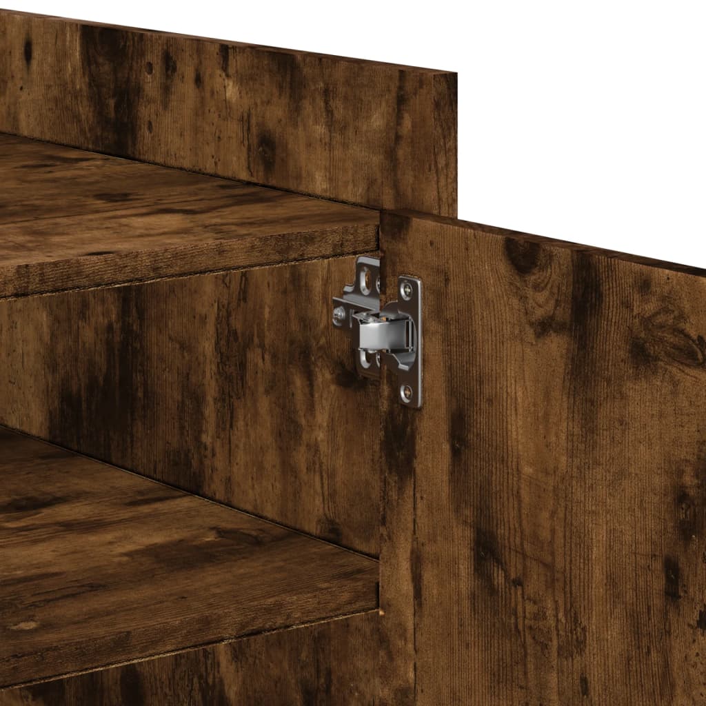 Table basse chêne fumé 80x50x50 cm bois d'ingénierie XIOS