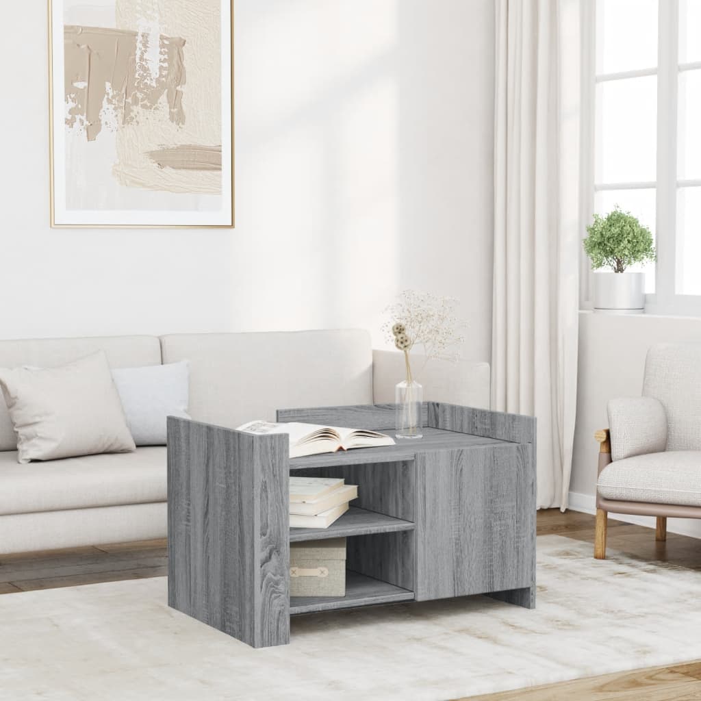 Table basse sonoma gris 80x50x50 cm Bois d'ingénierie - XIOS