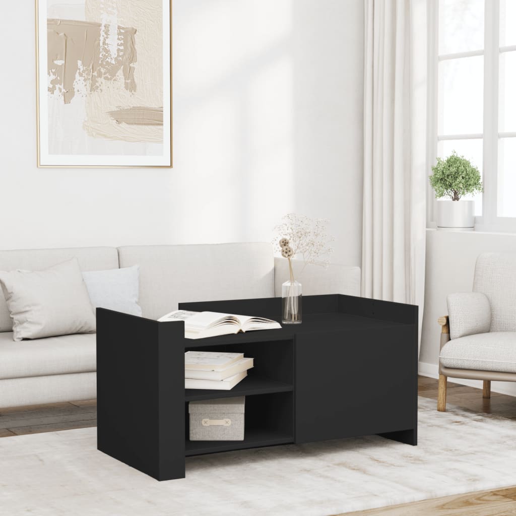 Table basse noir 100x50x50 cm bois d'ingénierie - XIOS