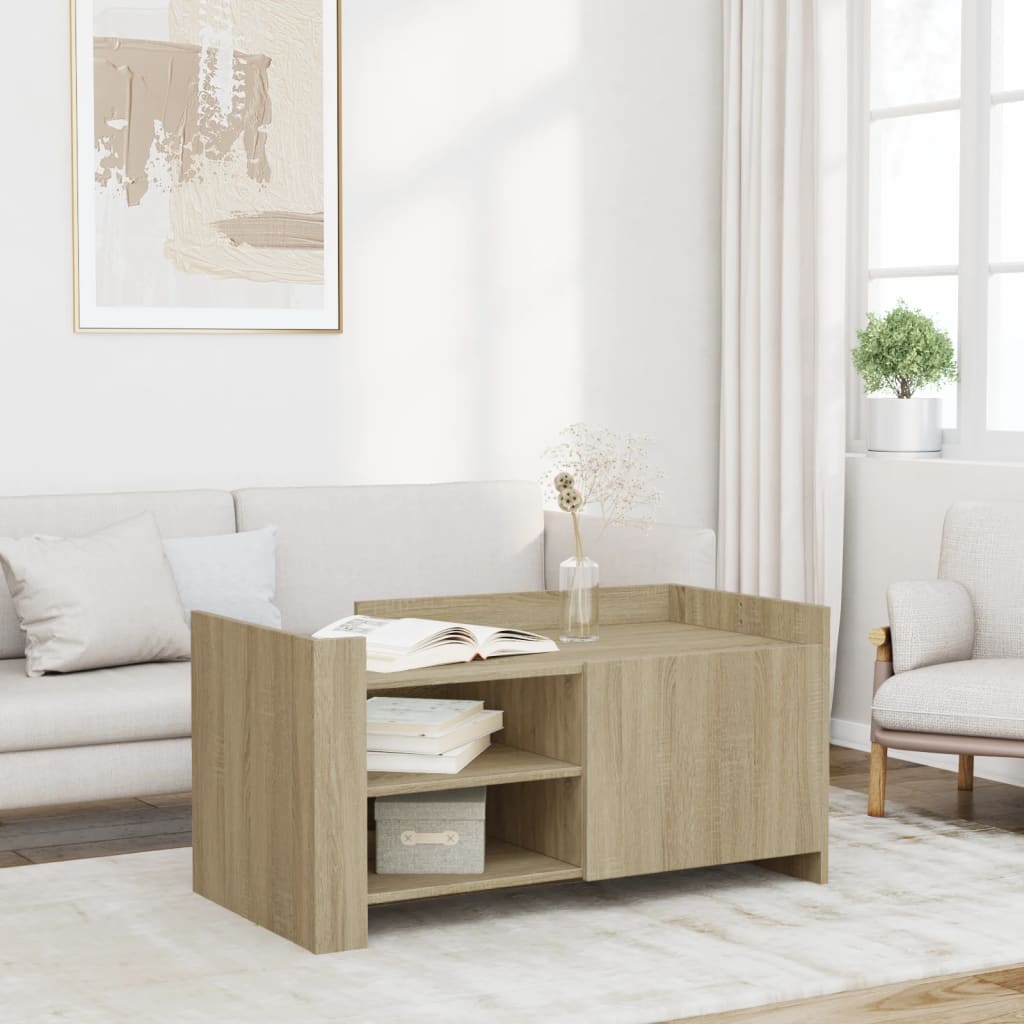 Table basse chêne sonoma 100x50x50 cm bois d'ingénierie XIOS