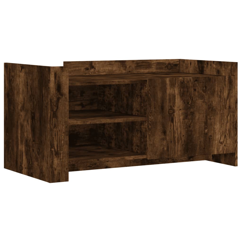 Table basse chêne fumé 100x50x50 cm bois d'ingénierie - XIOS