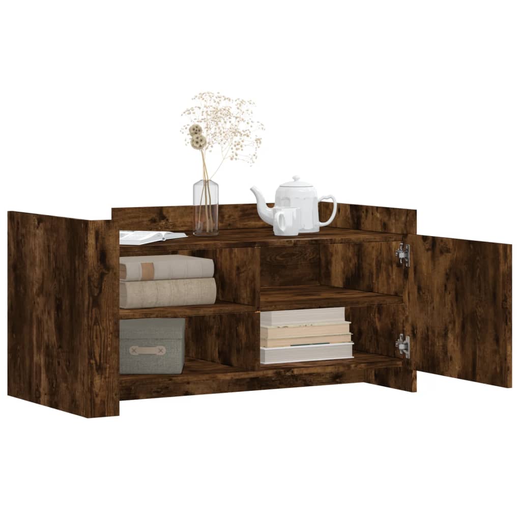 Table basse chêne fumé 100x50x50 cm bois d'ingénierie - XIOS