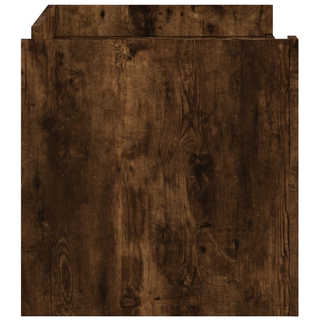 Table basse chêne fumé 100x50x50 cm bois d'ingénierie - XIOS