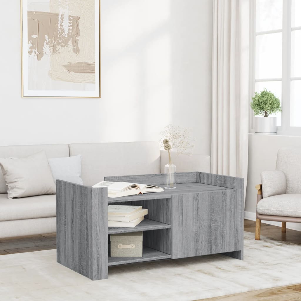 Table basse sonoma gris 100x50x50 cm bois d'ingénierie XIOS