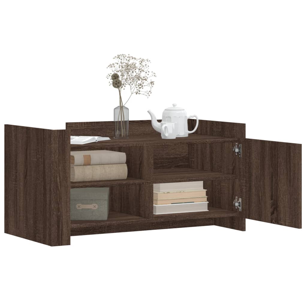 Table basse chêne marron 100x50x50 cm bois d'ingénierie - XIOS