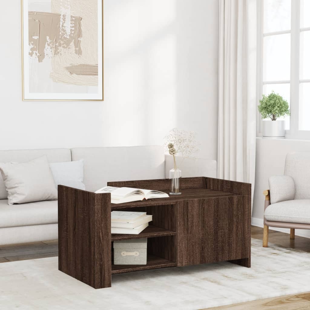 Table basse chêne marron 100x50x50 cm bois d'ingénierie - XIOS