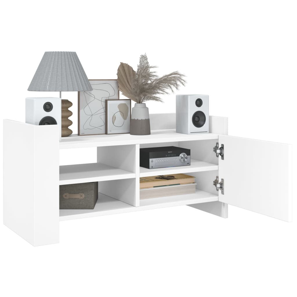 Meuble TV blanc 80x35x40 cm bois d’ingénierie - XIOS