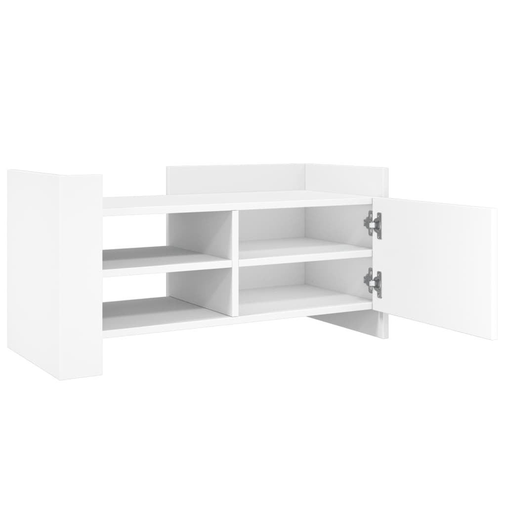 Meuble TV blanc 80x35x40 cm bois d’ingénierie - XIOS