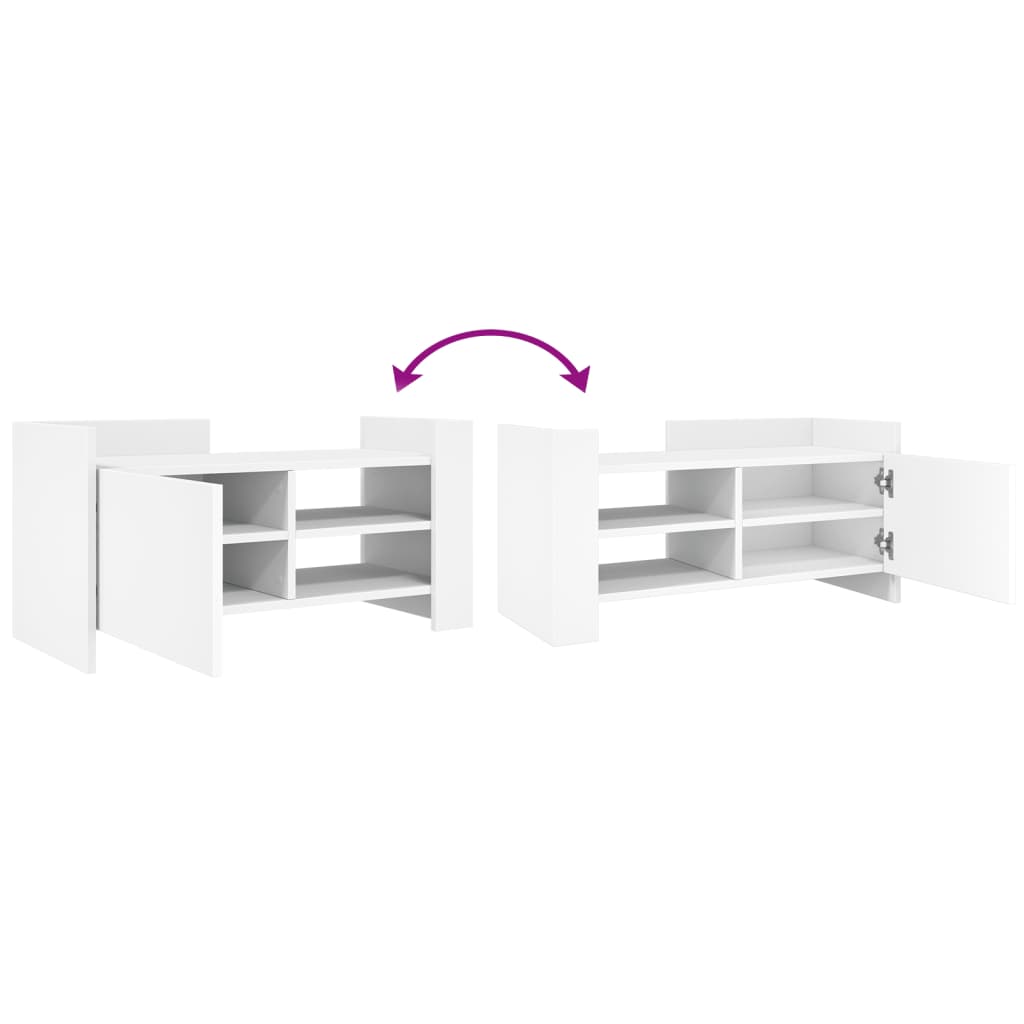 Meuble TV blanc 80x35x40 cm bois d’ingénierie - XIOS