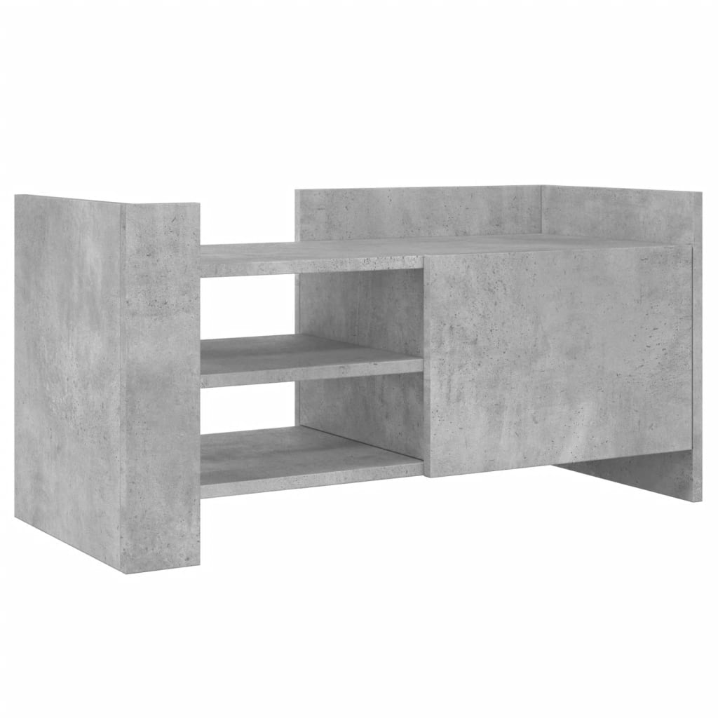 Meuble TV gris béton 80x35x40 cm bois d'ingénierie - XIOS