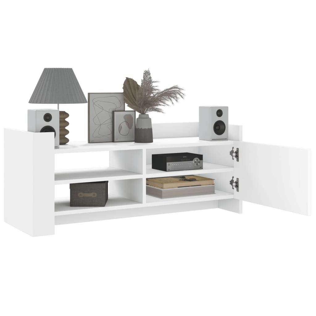 Meuble TV Blanc 100x35x40 cm Bois d'ingénierie - XIOS