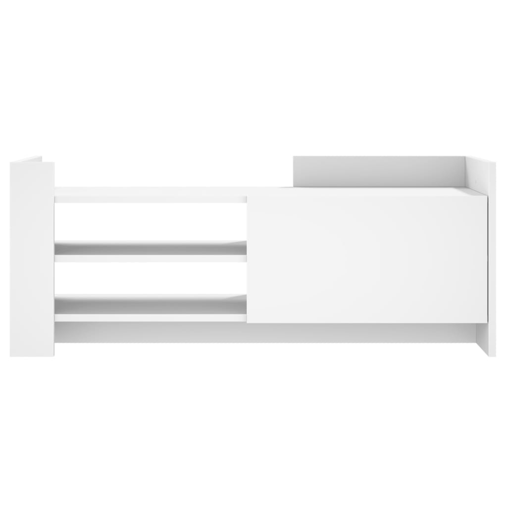 Meuble TV Blanc 100x35x40 cm Bois d'ingénierie - XIOS
