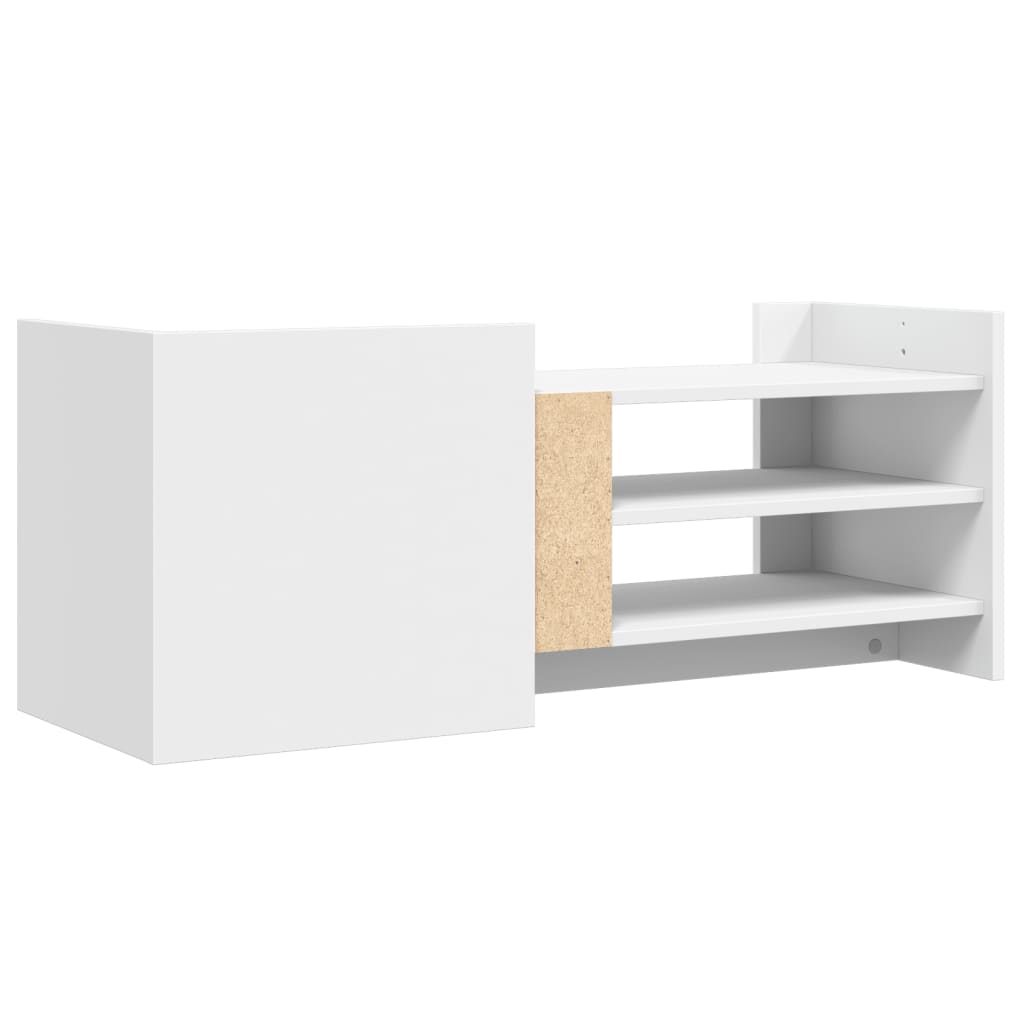 Meuble TV Blanc 100x35x40 cm Bois d'ingénierie - XIOS