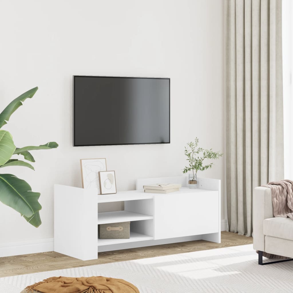 Meuble TV Blanc 100x35x40 cm Bois d'ingénierie - XIOS