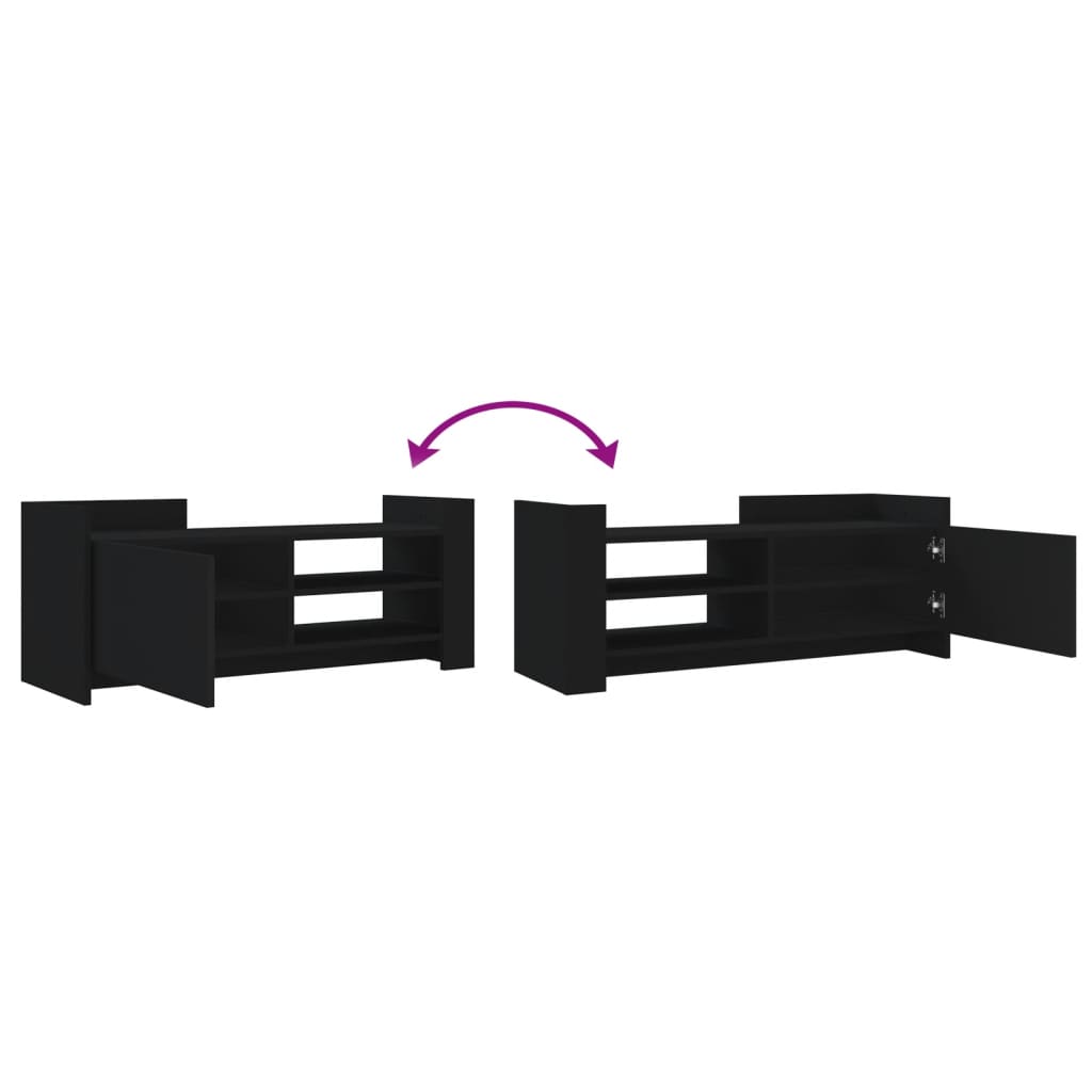 Meuble TV Noir 100x35x40 cm Bois d'ingénierie - XIOS