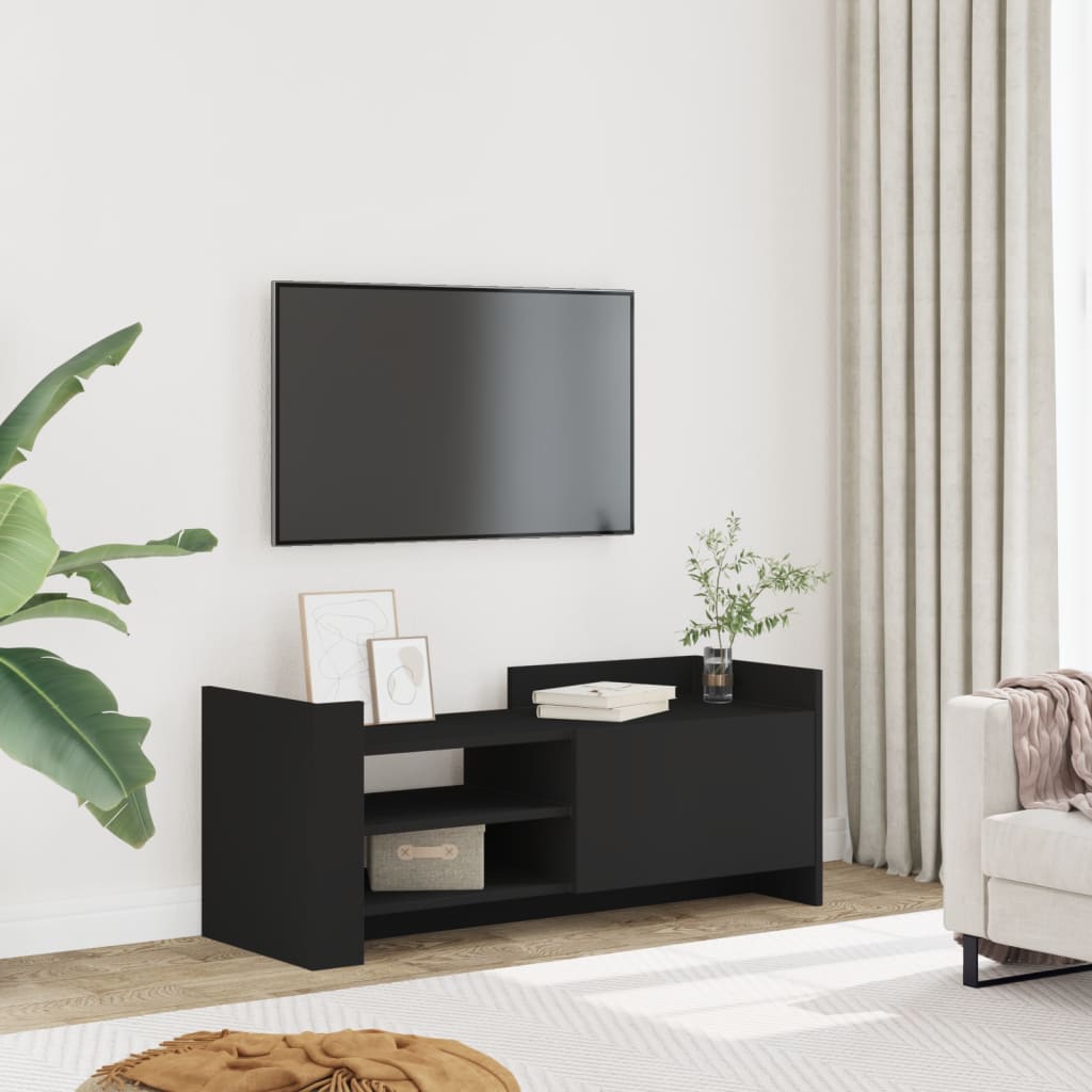 Meuble TV Noir 100x35x40 cm Bois d'ingénierie - XIOS