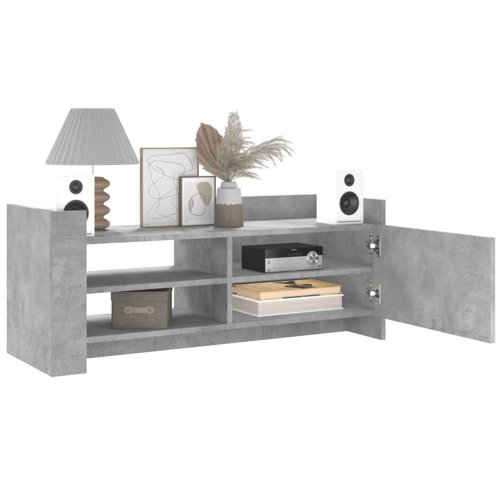 Meuble TV Gris béton 100x35x40 cm Bois d'ingénierie - XIOS