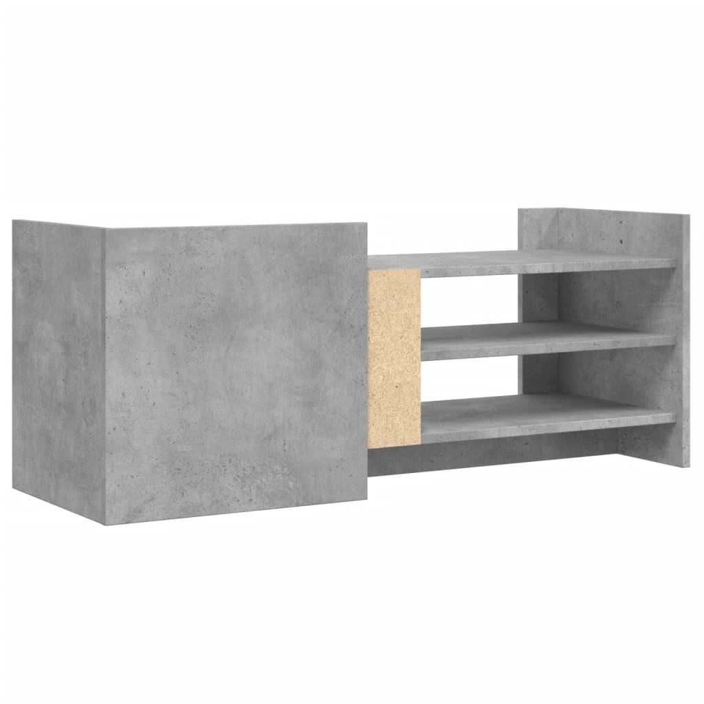 Meuble TV Gris béton 100x35x40 cm Bois d'ingénierie - XIOS