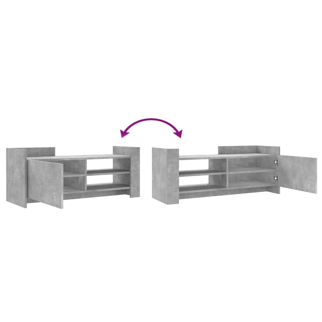 Meuble TV Gris béton 100x35x40 cm Bois d'ingénierie - XIOS