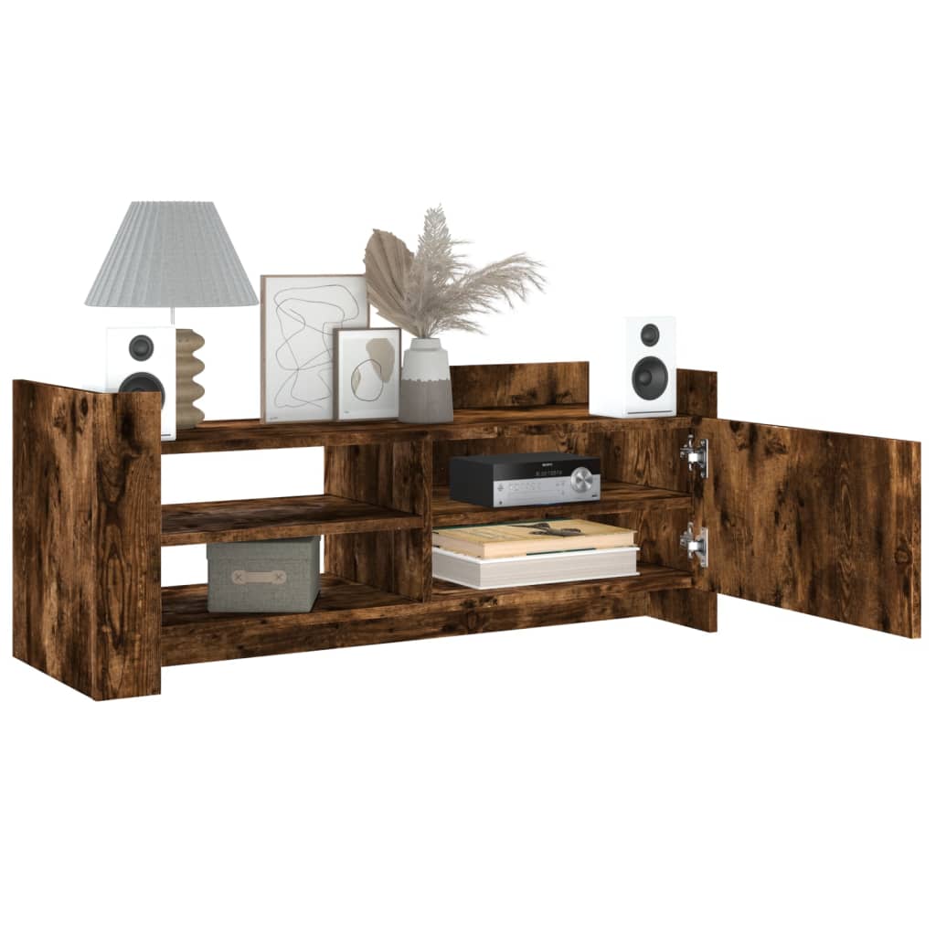 Meuble TV Chêne fumé 100x35x40 cm Bois d'ingénierie - XIOS
