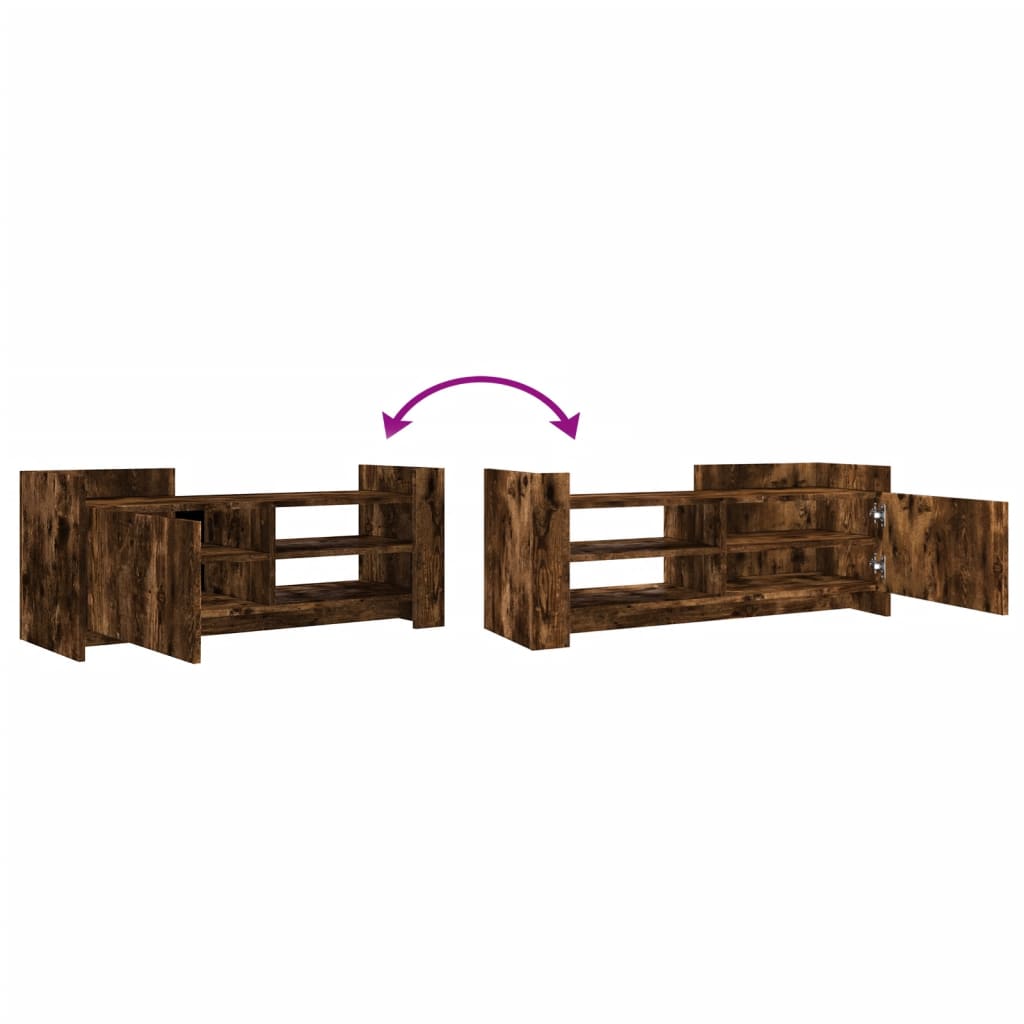 Meuble TV Chêne fumé 100x35x40 cm Bois d'ingénierie - XIOS
