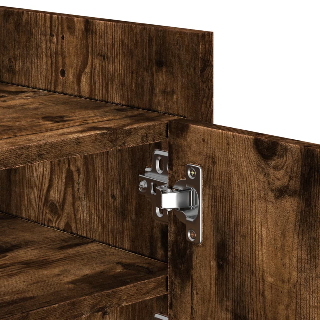 Meuble TV Chêne fumé 100x35x40 cm Bois d'ingénierie - XIOS