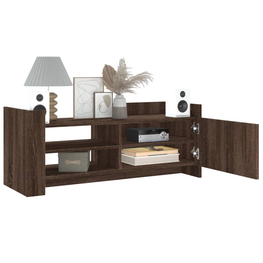 Meuble TV Chêne marron 100x35x40 cm Bois d'ingénierie - XIOS