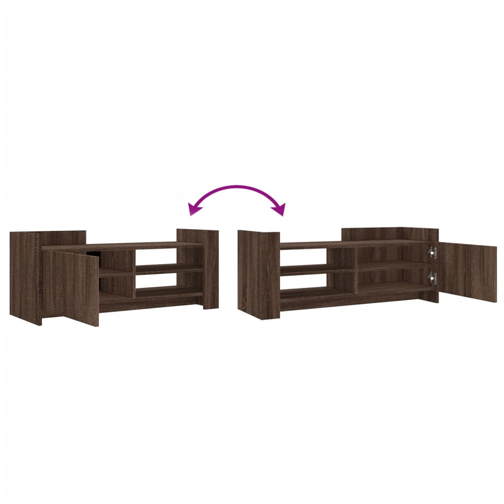 Meuble TV Chêne marron 100x35x40 cm Bois d'ingénierie - XIOS
