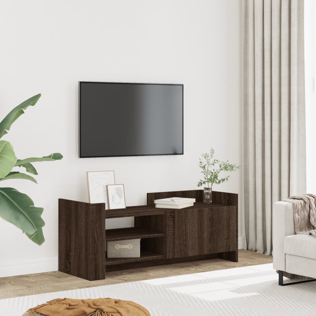 Meuble TV Chêne marron 100x35x40 cm Bois d'ingénierie - XIOS