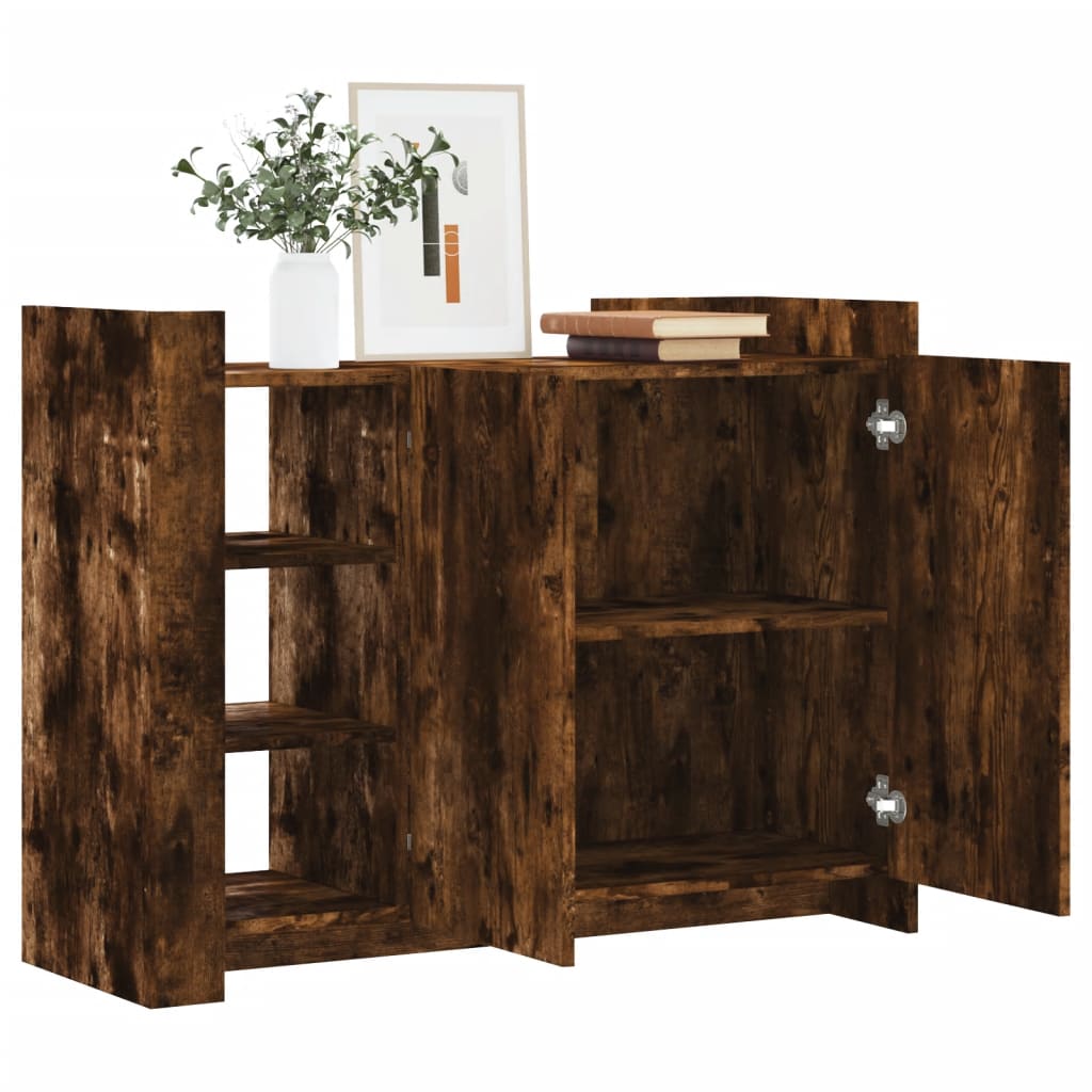 Buffet chêne fumé 100x35x75 cm bois d'ingénierie