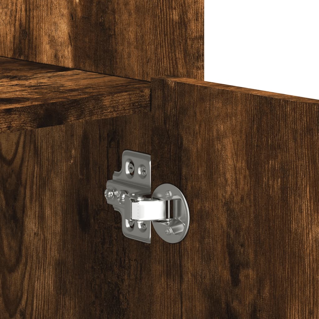 Buffet chêne fumé 100x35x75 cm bois d'ingénierie
