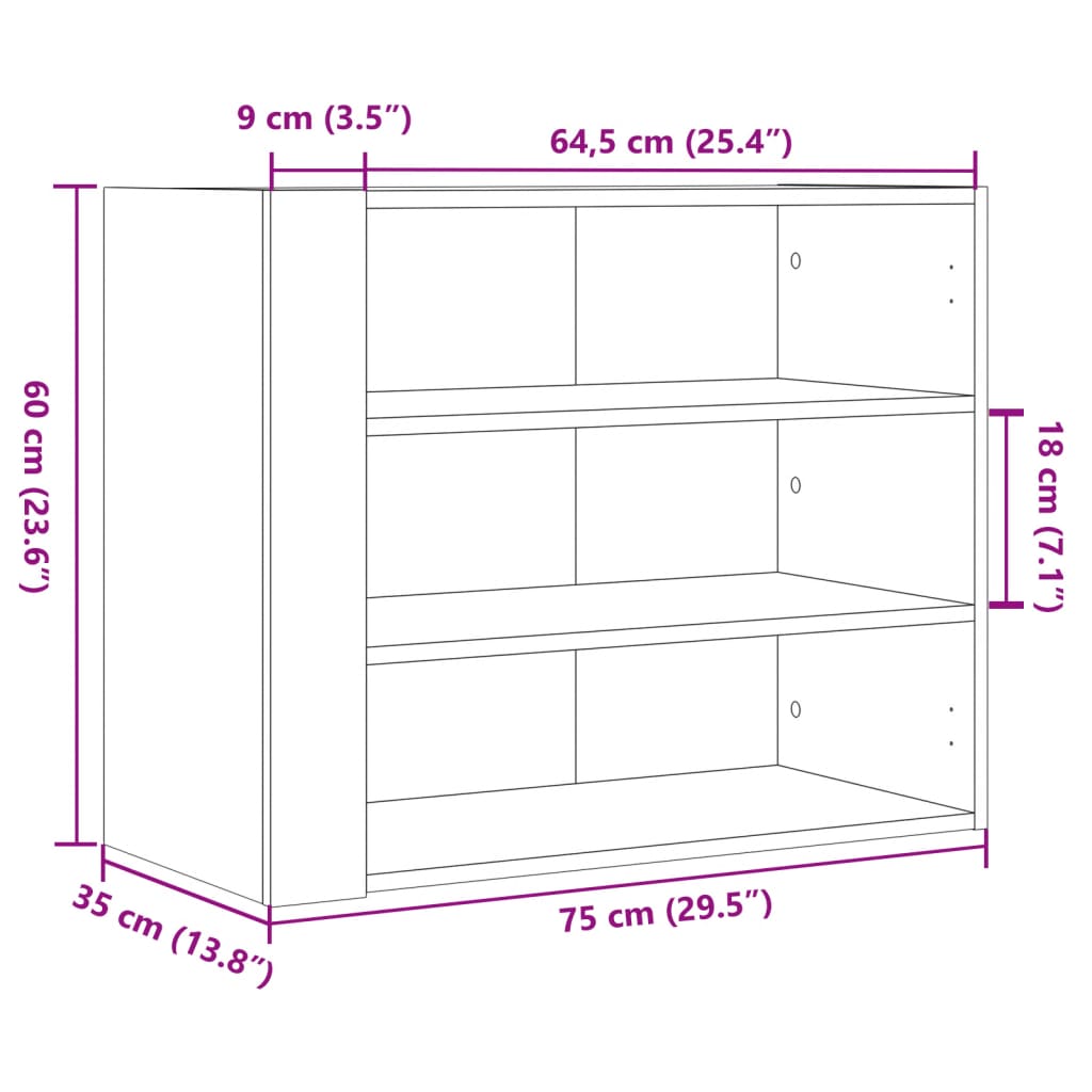 Armoire murale blanc 75x35x60 cm bois d'ingénierie - XIOS