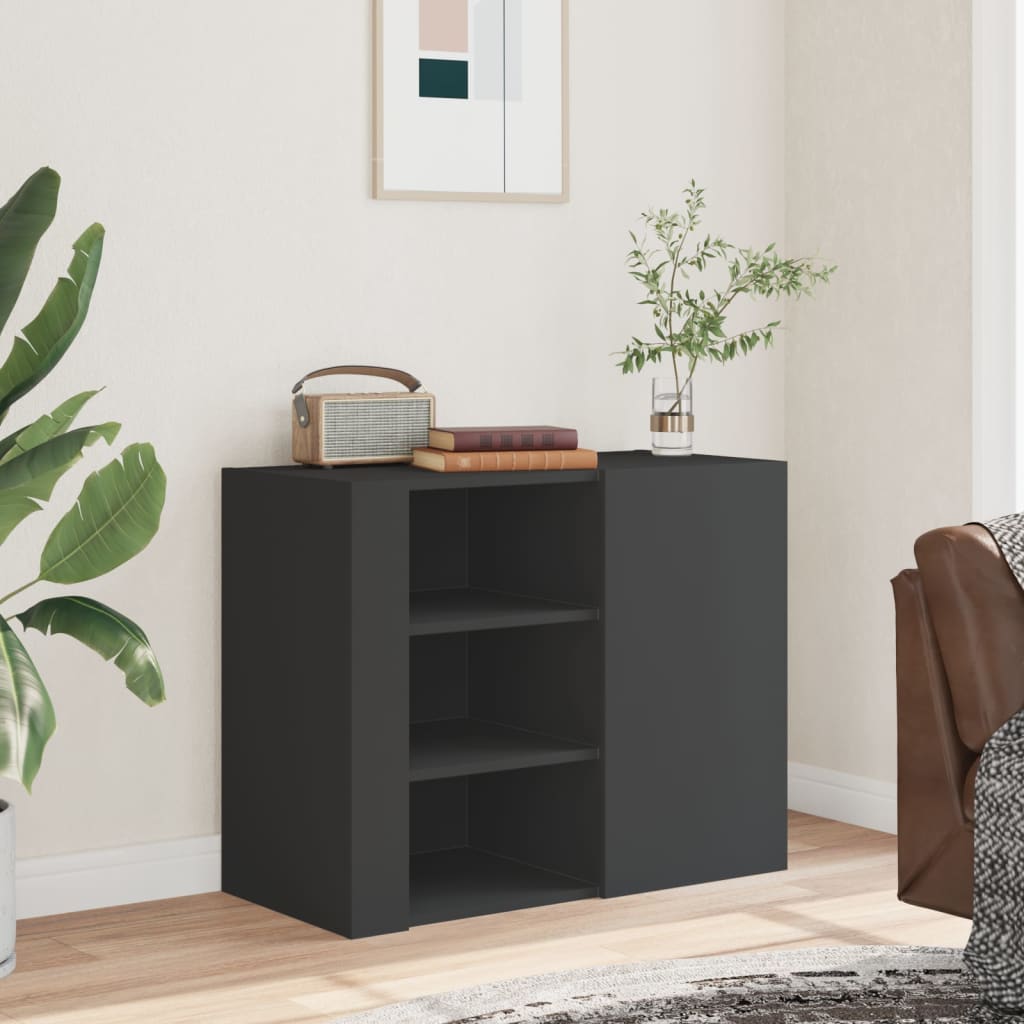 Armoire murale noir 75x35x60 cm bois d'ingénierie - XIOS