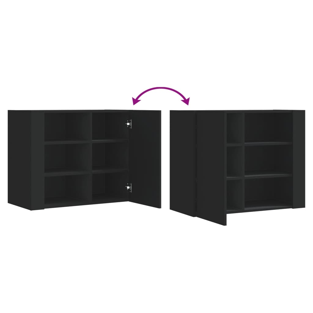 Armoire murale noir 75x35x60 cm bois d'ingénierie - XIOS