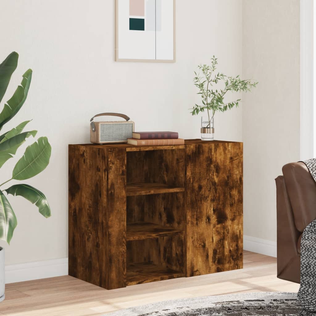 Armoire murale chêne fumé 75x35x60 cm bois d'ingénierie - XIOS