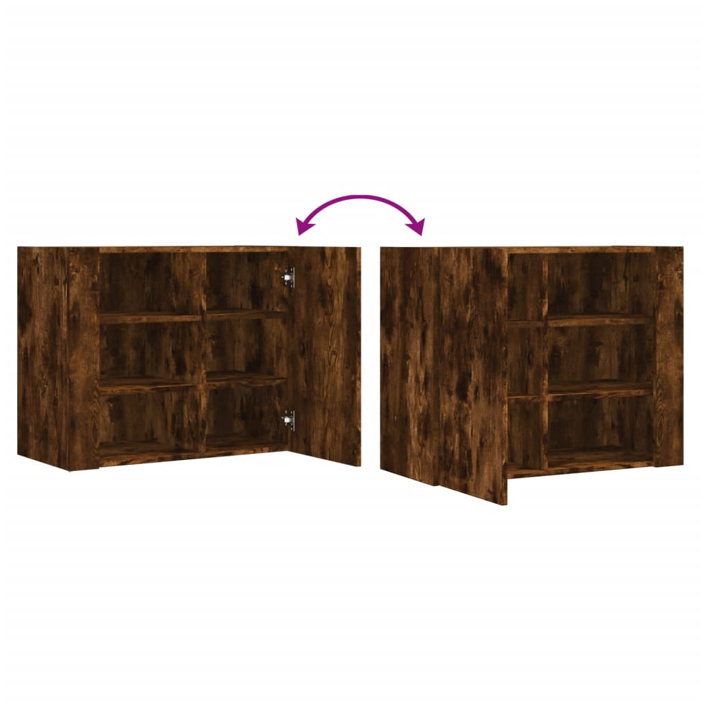 Armoire murale chêne fumé 75x35x60 cm bois d'ingénierie - XIOS